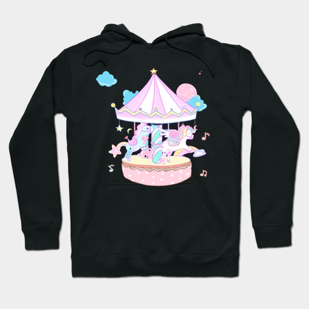 Carousel Merry Go Round Pony Horse Hoodie by Happy Art Designs